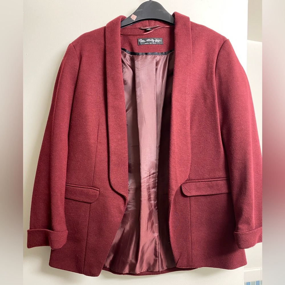 3/4 sleeve Blazer, Miss Selfridge, Size 6, color: Maroon